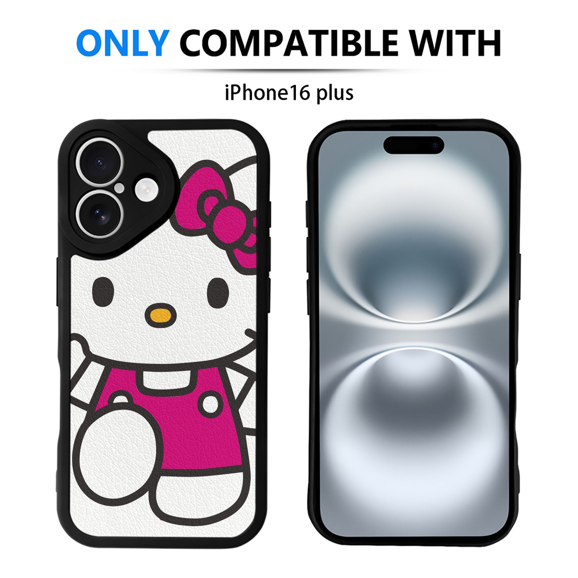 （画像用） Hello Kitty ハローキティ 【iPhone 16シリーズ対応】シリコンスマホケース（レザー調） 材質：シリコン